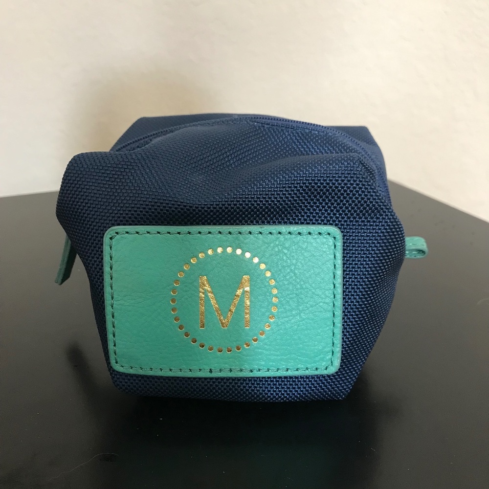 Boulevard Leather Goods origami “M” Monogram Bag Pouch NWOT